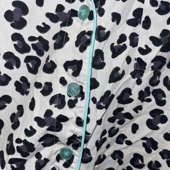 Nordstrom Womens Pajama Set Size Large Gray Animal Print Casual Pure Cotton - Picture 4 of 7